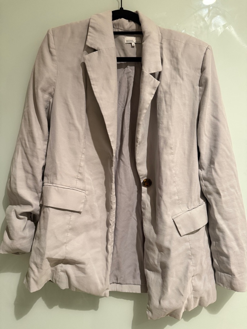 danielle bernstein blazer
 Beige Women’s Blazer Jacket - Minimal Tailored Coat